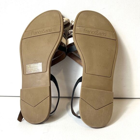 Franco Sarto Summer Sandals Synthetic Womens Sz 8.5M Sling Back Toe Ring Strappy - Picture 10 of 10